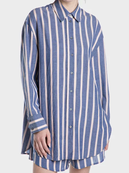 Рубашка Replay в полоску синяя