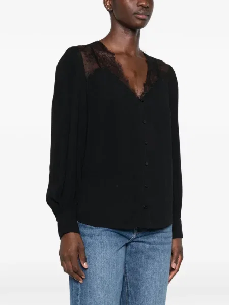 Bluză Twinset din dantelă negru