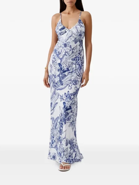 Rochie maxi Melissa Odabash cu model floral cu imagine alb