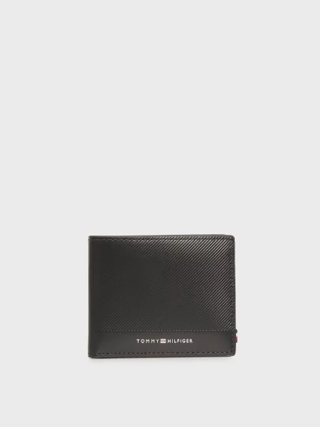 Кожаный мини кошелек Tommy Hilfiger черный