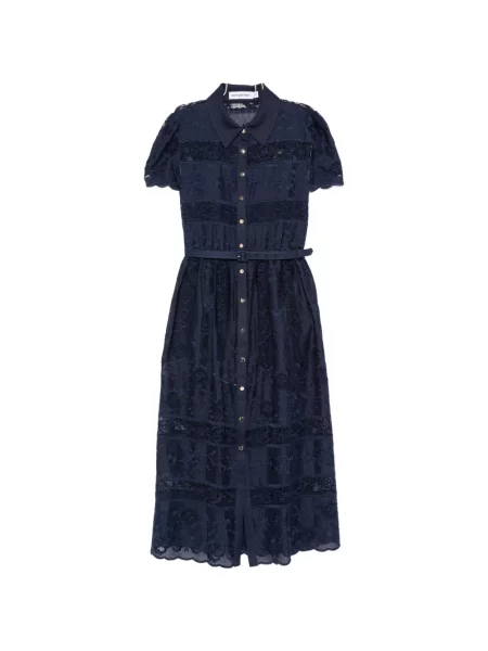 Cu centură rochie midi Self-portrait albastru