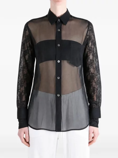 Cămașă Comme Des Garçons din dantelă negru
