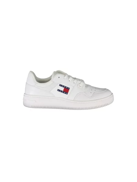 Sneakersy Tommy Jeans skórzane w miejskim stylu białe