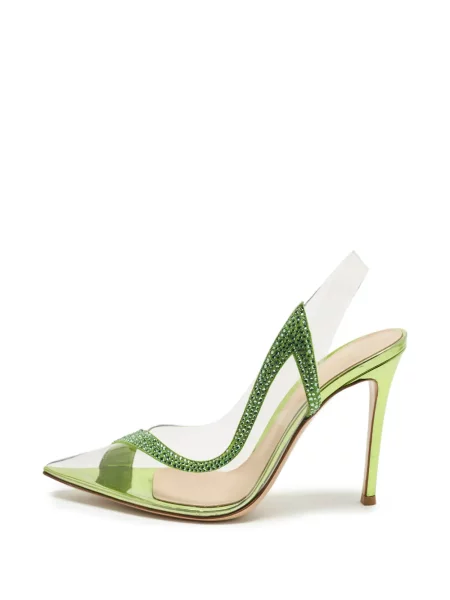 Pantofi cu toc Gianvito Rossi slingback verde