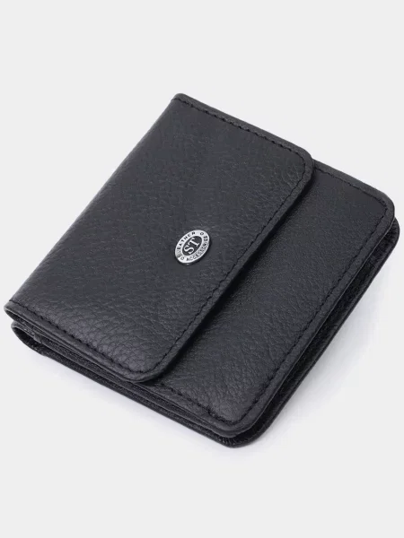 Кожаный кошелек St Leather Accessories черный
