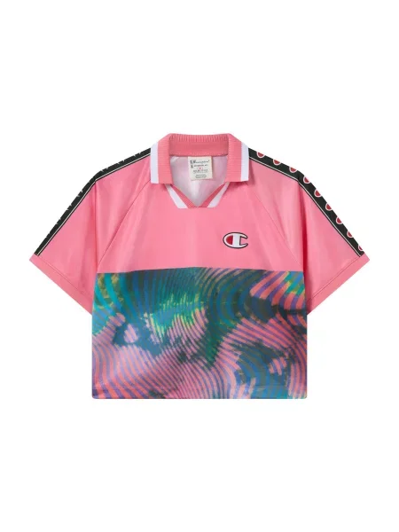 Champion Tricou albastru deschis / verde smarald / roz alb