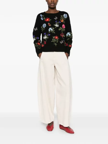 Pulover Alice + Olivia cu model floral negru