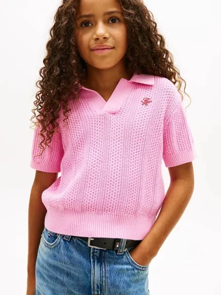 Tommy Hilfiger pulover kratkih rukava za djecu od pamuka