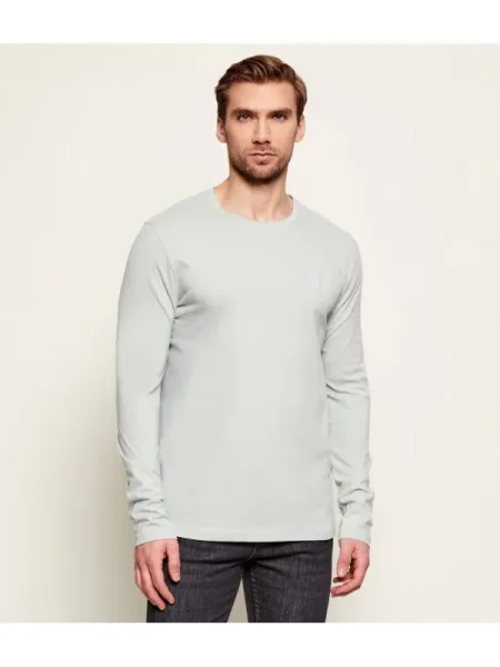 Hosszú ujjú hosszú hosszú ujjú póló Boss Orange szürke