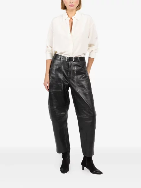 Pantaloni Giorgio Brato din piele negru