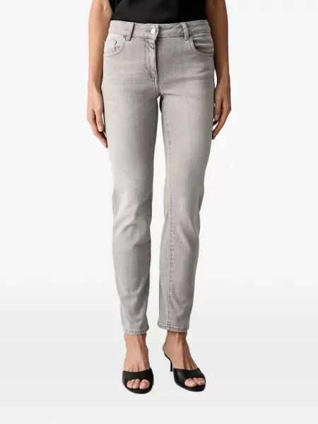 Jeansy Elisabetta Franchi z logo szare