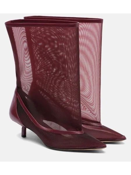 Cizme scurte Jacquemus plasă bordo