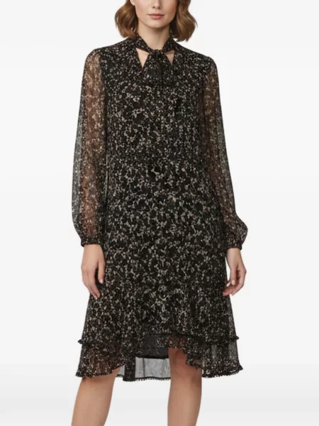 Lung rochie mini Simkhai cu model floral cu imagine negru