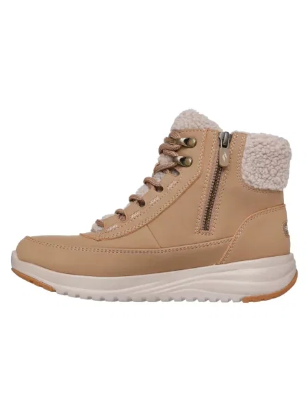 Botki Skechers skórzane brązowe
