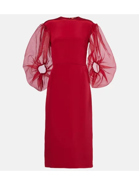Rochie midi Altuzarra de mătase până la genunchi de costum roșu