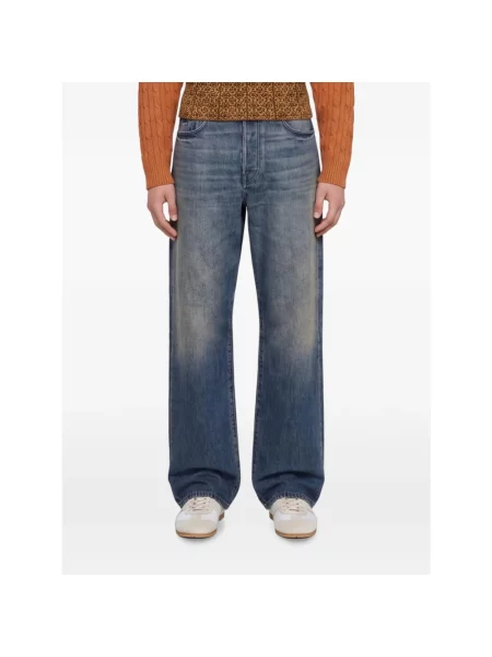 Spodnie Dries Van Noten niebieskie