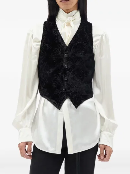 Vestă Ann Demeulemeester de catifea cu model paisley negru