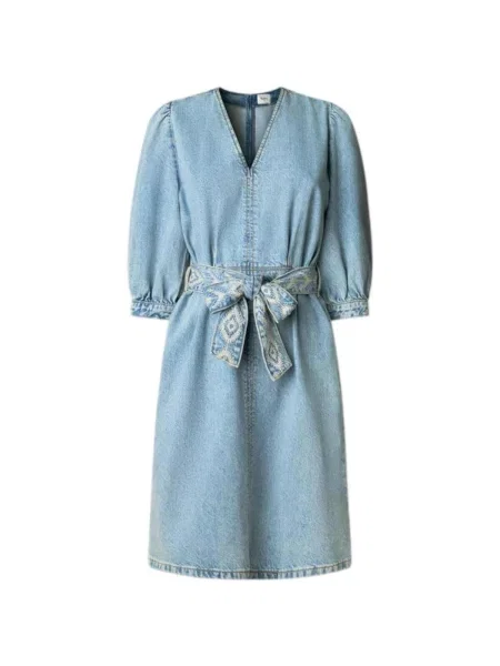 Rochie din denim Pepe Jeans albastru