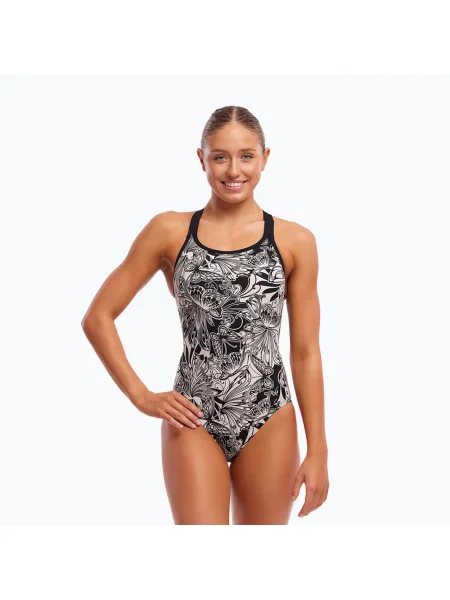 Női fürdőruha egyrészes Funkita Sky Hi One Piece egyrészes pán képe. Méret: 12 AUS fehér