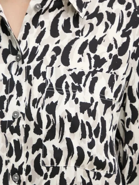 Cămașă Marc O'polo cu imagine cu imprimeu abstract alb