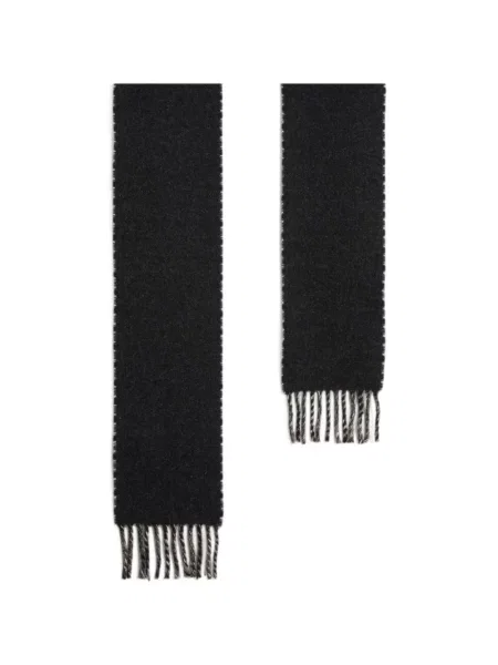 Fular Woolrich cu franjuri în carouri negru