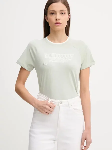 Tričko Tommy Jeans zelená