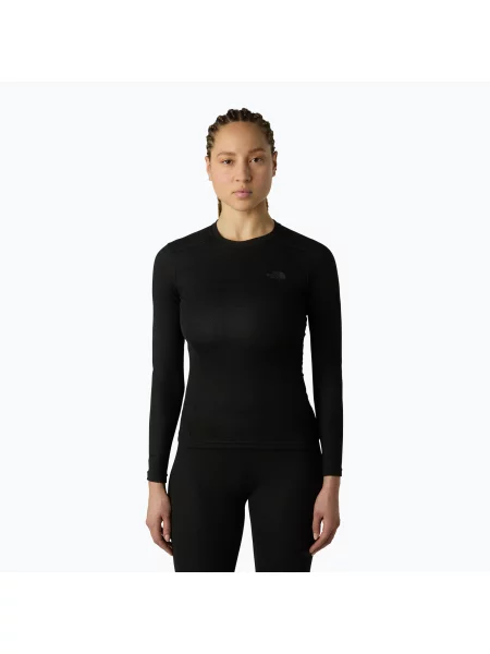 Tricou mânecă lungă The North Face cu decolteu în U negru