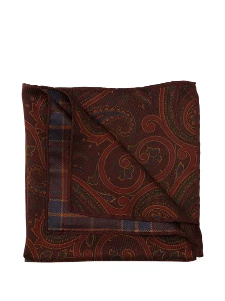 Fular Elizabetta cu imagine cu model paisley maro