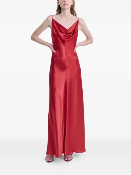 Rochie maxi Fforme din satin roșu
