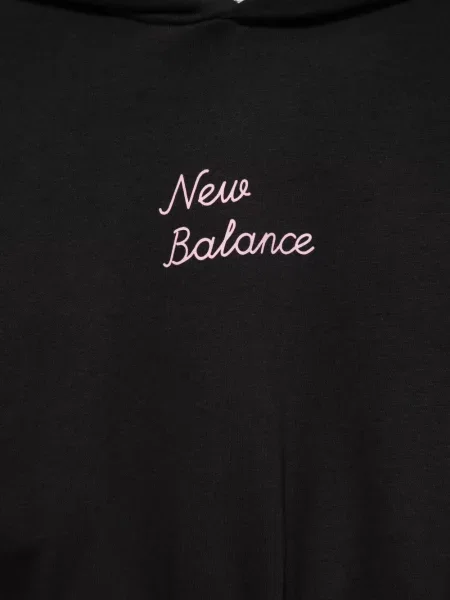 Суичър с качулка New Balance черно