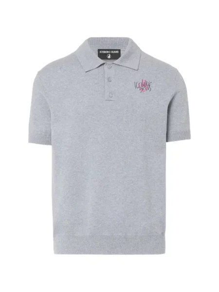 Tricou polo Iceberg cu broderie gri