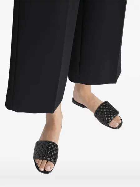 Sandale Flattered din piele fără toc negru
