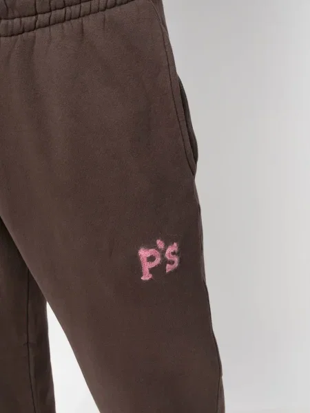 Pantaloni President's cu broderie maro