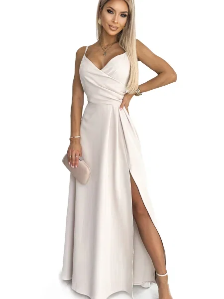 Večerna obleka Numoco bež