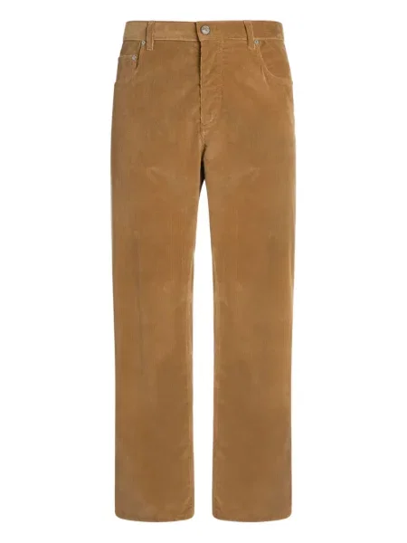 Pantaloni Etro de catifea cord galben