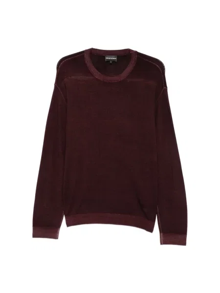 Sweter Emporio Armani wełniany brązowy