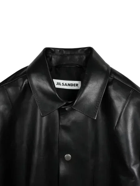 Geanta de piele Jil Sander negru