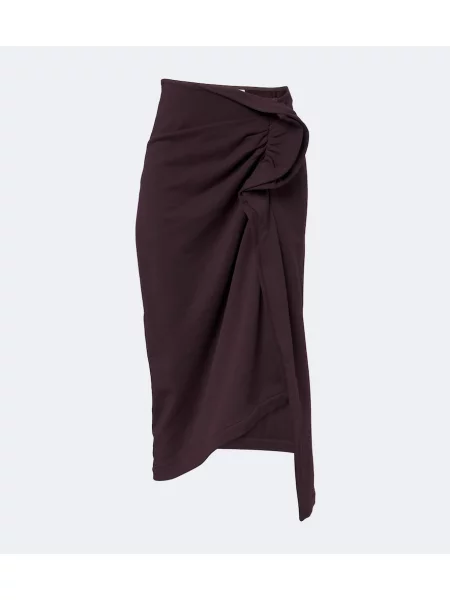 Fustă midi Dries Van Noten cu volane din jerseu