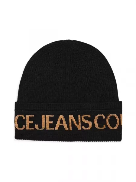 Versace Jeans Couture Căciulă cu adaos de lână negru