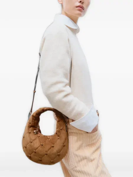 Geantă Tory Burch din piele de căprioară maro