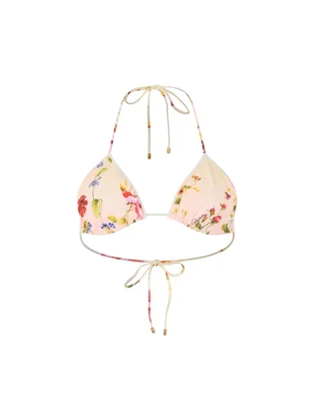Lniane bikini Roberto Cavalli w kwiatki z nadrukiem