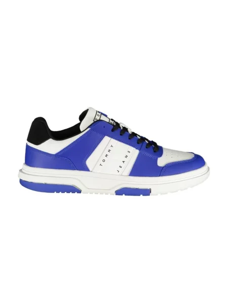 Wielobarwność trampki Tommy Jeans skórzane niebieskie