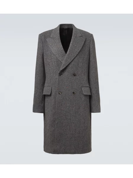 Palton Gabriela Hearst de lână cu model herringbone gri