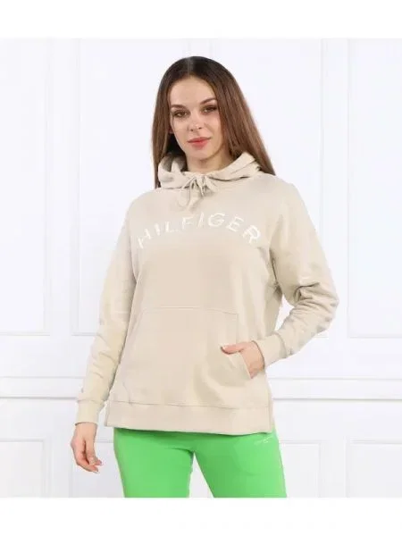 Tommy Hilfiger Hanorac RLX HILFIGER VARSITY EMB HOODIE | Relaxed fit bej