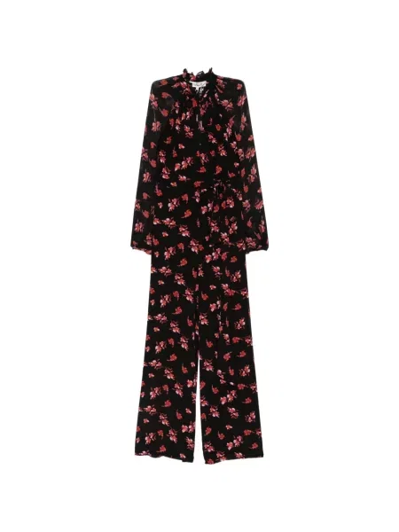 Salopetă Dvf Diane Von Furstenberg cu model floral cu imagine negru