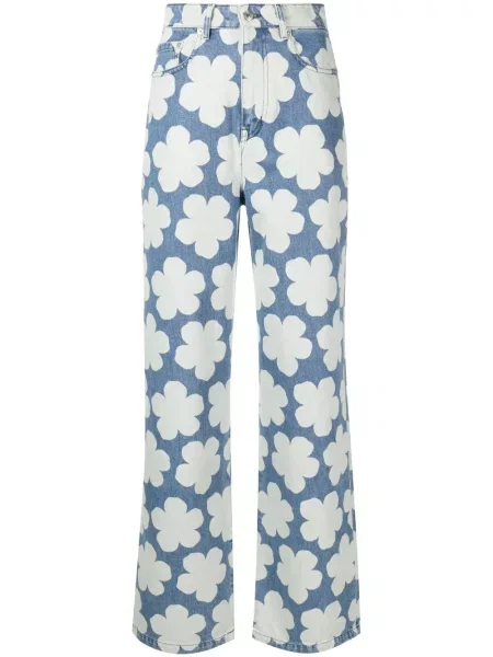 Blugi Kenzo cu model floral cu imagine albastru