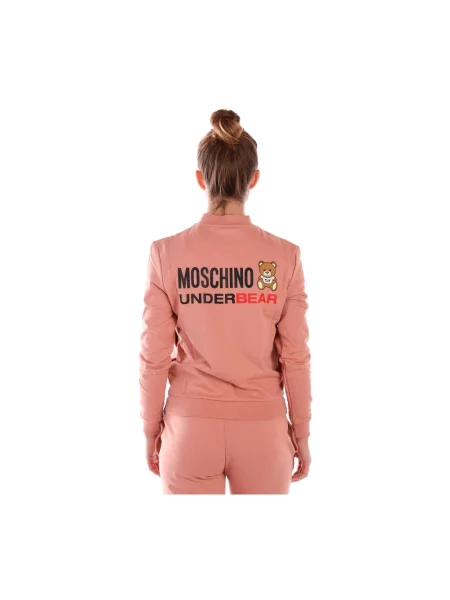 Bluza z kapturem Moschino z kapturem różowa