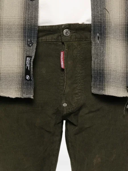 Blugi Dsquared2 de catifea cord verde