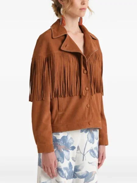 Kurtka Maliparmi biker brązowa