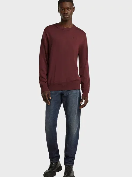 Вовняний светр G-star Raw бордовий